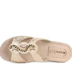 Inblu Beaded Slip On Sandals - Beige