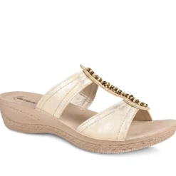 Inblu Beaded Slip On Sandals - Beige