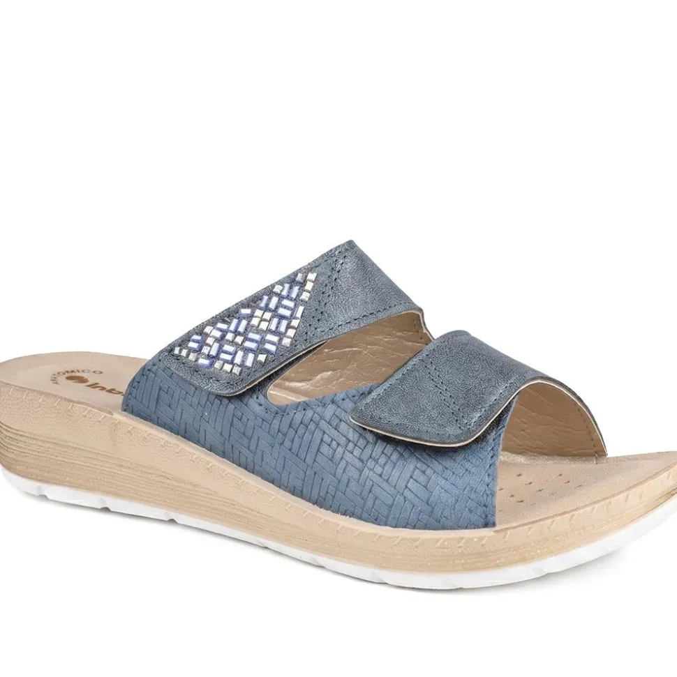 Inblu Dual Adjustable Fasten Strap Sandals - Blue