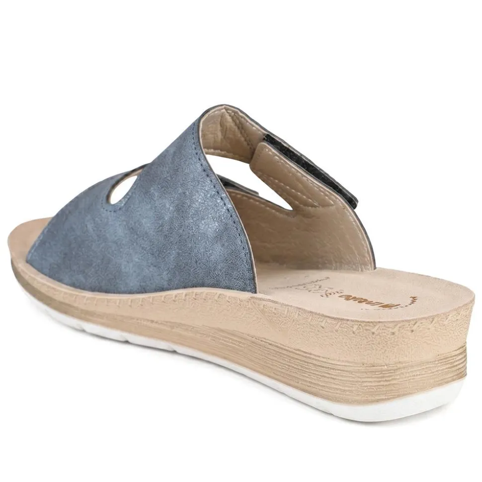 Inblu Dual Adjustable Fasten Strap Sandals - Blue