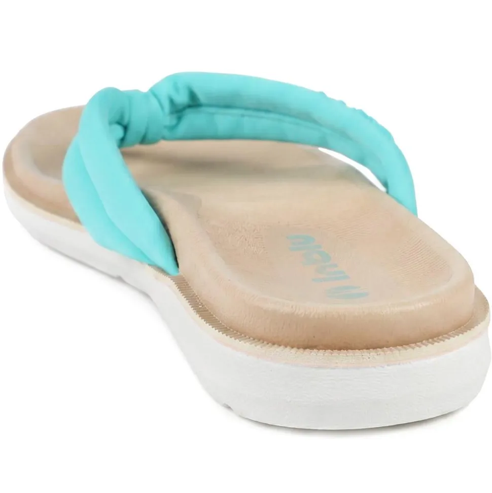 Inblu Lightweight Rubber Toe Post Sandals - Aqua