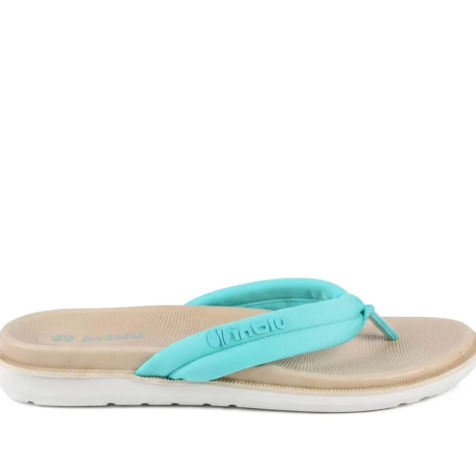 Inblu Lightweight Rubber Toe Post Sandals - Aqua