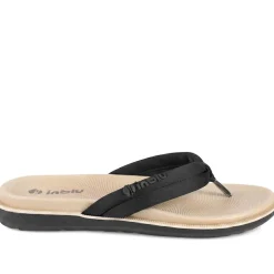 Inblu Lightweight Rubber Toe Post Sandals - Black
