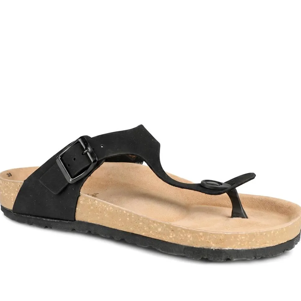 Inblu Nero Toe Post Sandals - Black