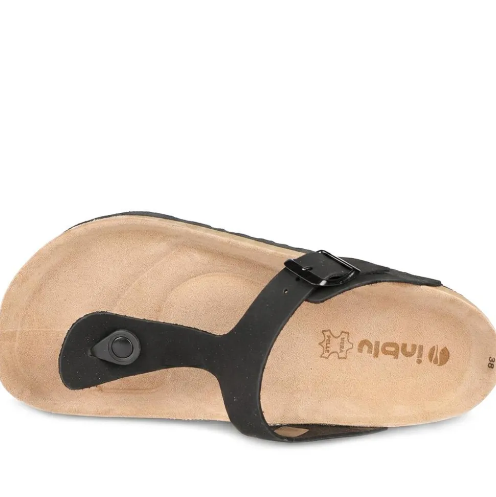 Inblu Nero Toe Post Sandals - Black