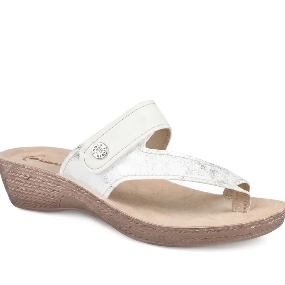 Inblu Touch Fasten Toe Post Sandals - White Multi