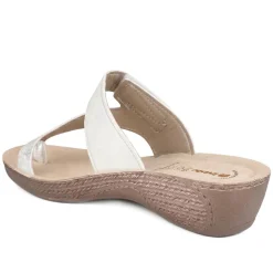 Inblu Touch Fasten Toe Post Sandals - White Multi