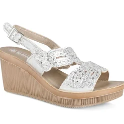 Inblu Wedge Heel Slingback Sandals - White