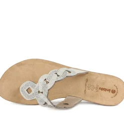Inblu Wedge Heel Toe Post Sandals - Beige