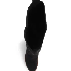 Iona Slouch Suede Knee Boots - Black Suede