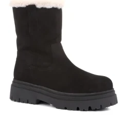 Isabetta Chunky Suede Boots - Black