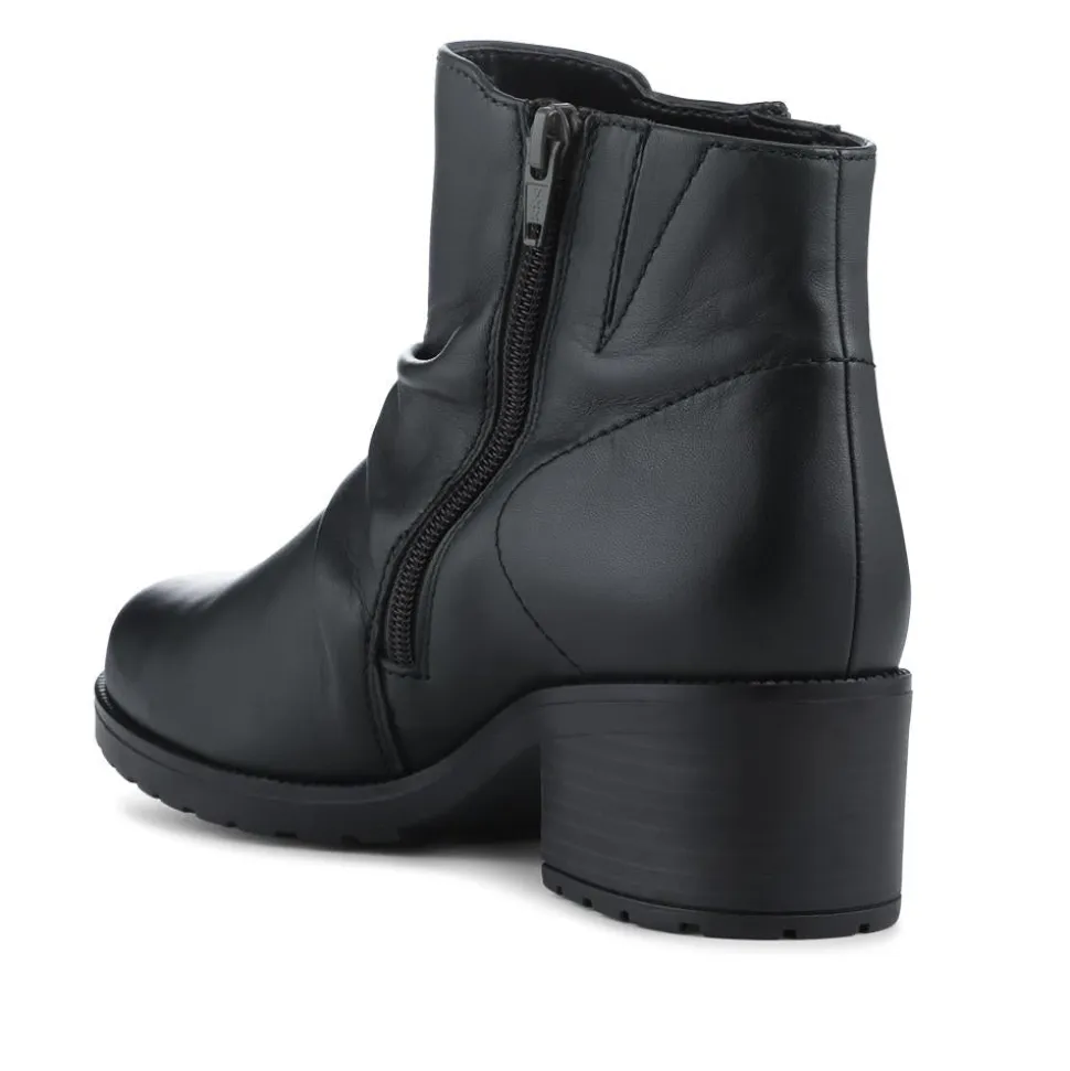 Jenna Gabor Wide Fit Leather Heeled Boots - Bottle Green