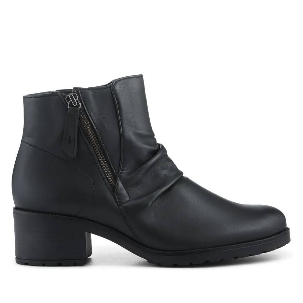 Jenna Gabor Wide Fit Leather Heeled Boots - Bottle Green