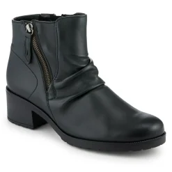 Jenna Gabor Wide Fit Leather Heeled Boots - Bottle Green