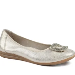 Jewel Detail Slip On Comfort Pumps - Gold