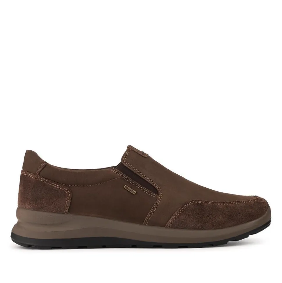 Josef Seibel Leather Water Resistant Slip On Shoes - Dark Brown