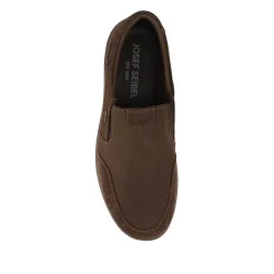 Josef Seibel Leather Water Resistant Slip On Shoes - Dark Brown