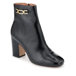 Kamari Leather Zip-Up Ankle Boots - Black Patent