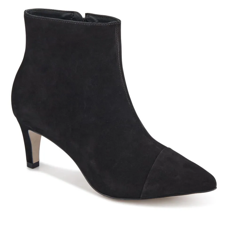 Kamryn Leather Stiletto-Heeled Ankle Boots - Black Nubuck