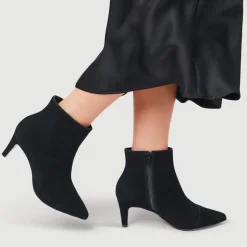 Kamryn Leather Stiletto-Heeled Ankle Boots - Black Nubuck