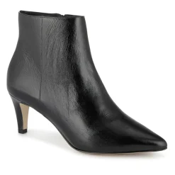 Kamryn Leather Stiletto-Heeled Ankle Boots - Black Patent