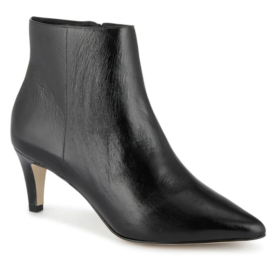 Kamryn Leather Stiletto-Heeled Ankle Boots - Black Patent