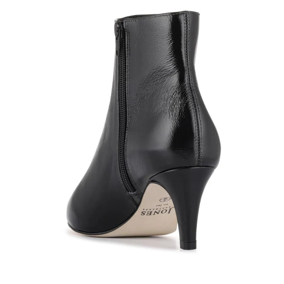 Kamryn Leather Stiletto-Heeled Ankle Boots - Black Patent