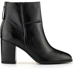 Karlia Leather Ankle Boots - Black Patent