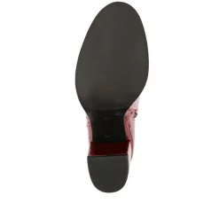 Karlia Leather Ankle Boots - Red Patent