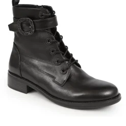 Karmen Leather Ankle Boots - Black