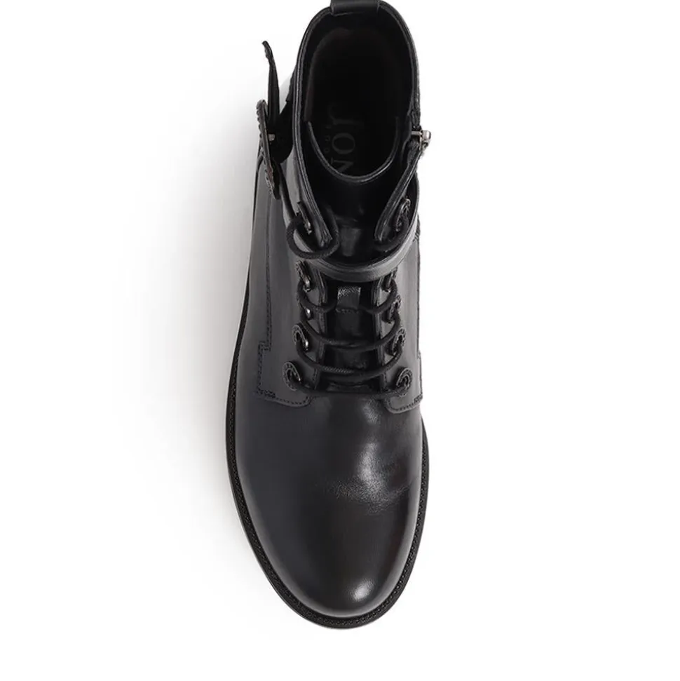 Karmen Leather Ankle Boots - Black