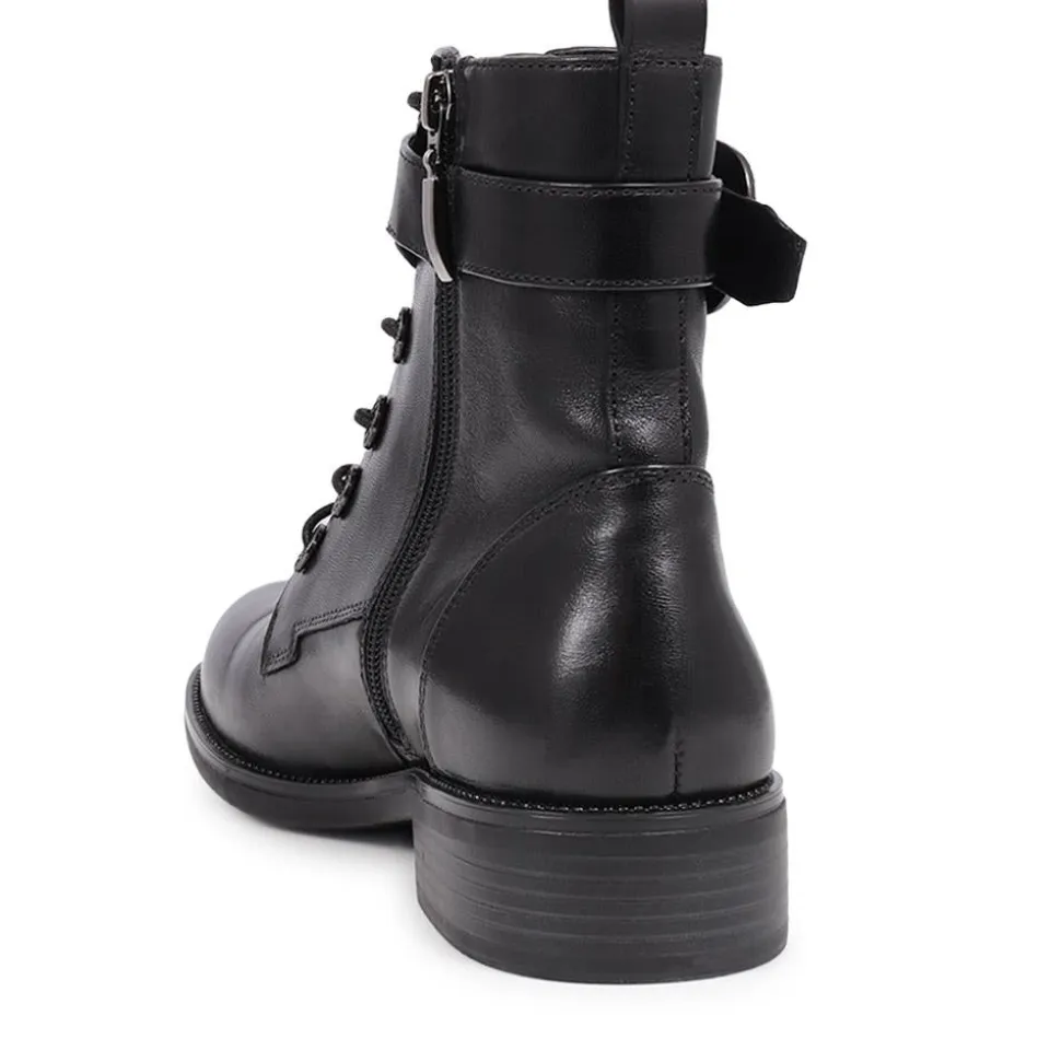 Karmen Leather Ankle Boots - Black