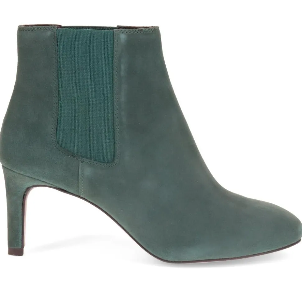 Katelyn Leather Ankle Boots - Green