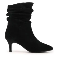 Kathryn Slouch Leather Ankle Boots - Black Suede