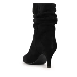 Kathryn Slouch Leather Ankle Boots - Black Suede