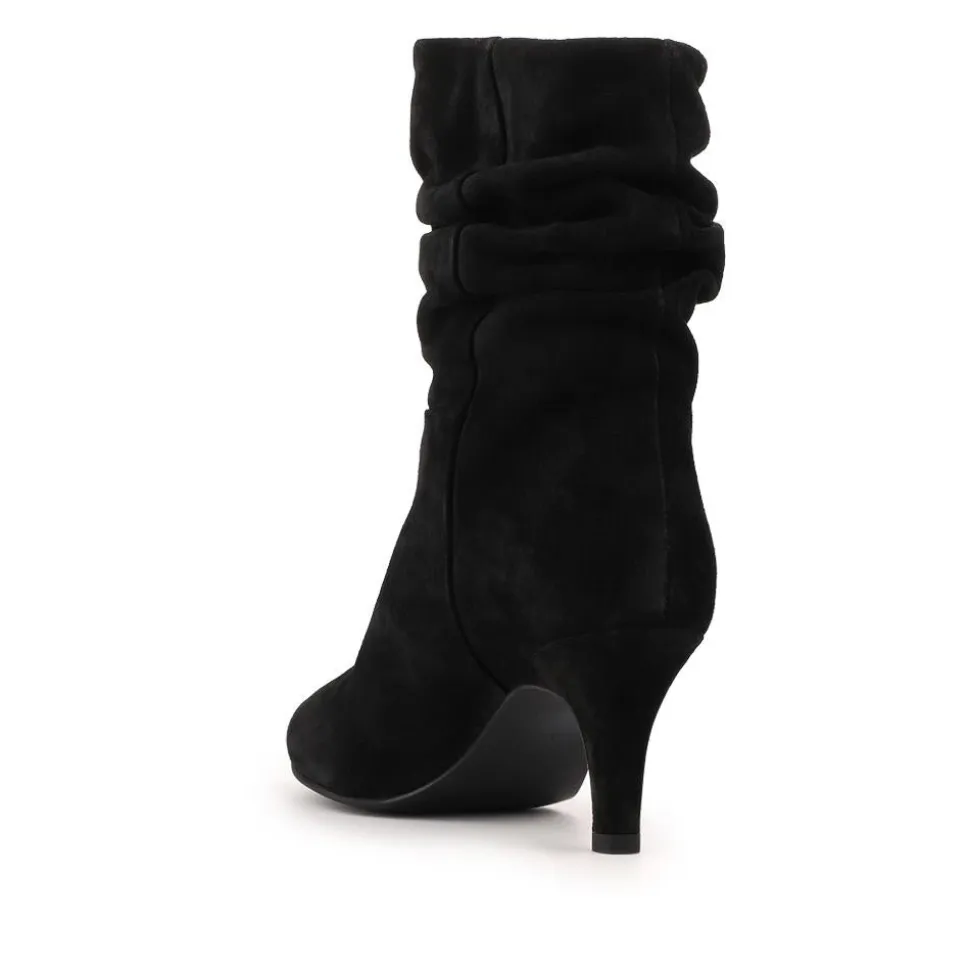 Kathryn Slouch Leather Ankle Boots - Black Suede