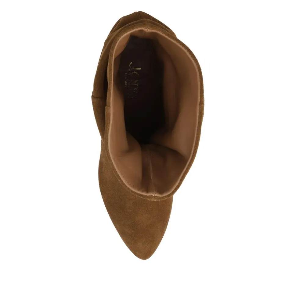Kathryn Slouch Leather Ankle Boots - Tan Suede
