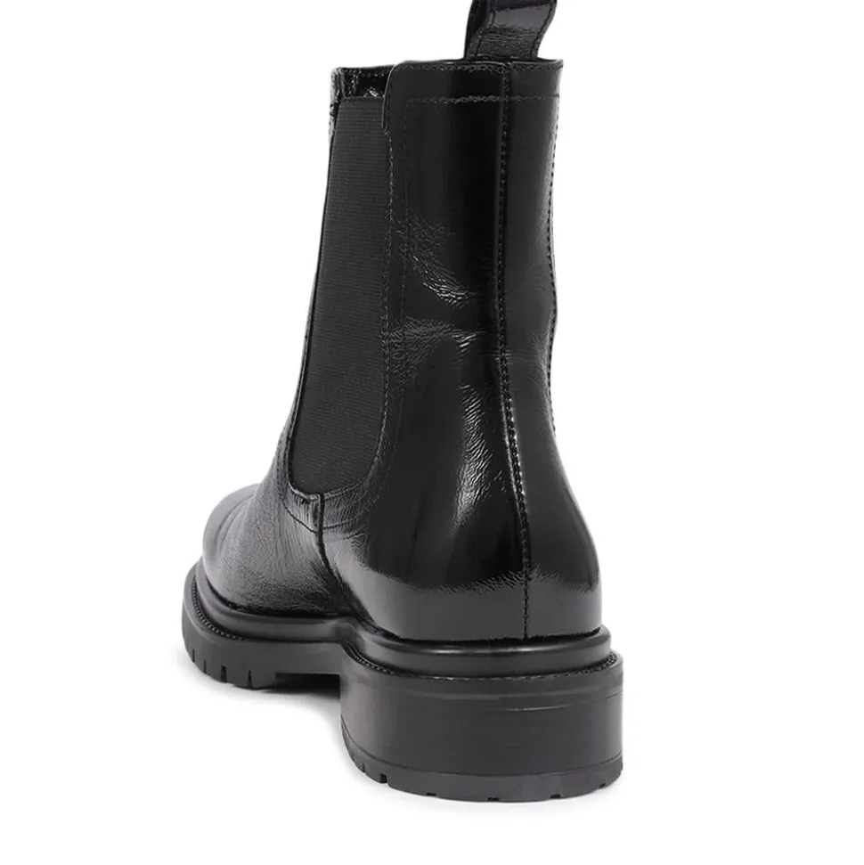 Kefalonia Leather Chelsea Boots - Black Patent