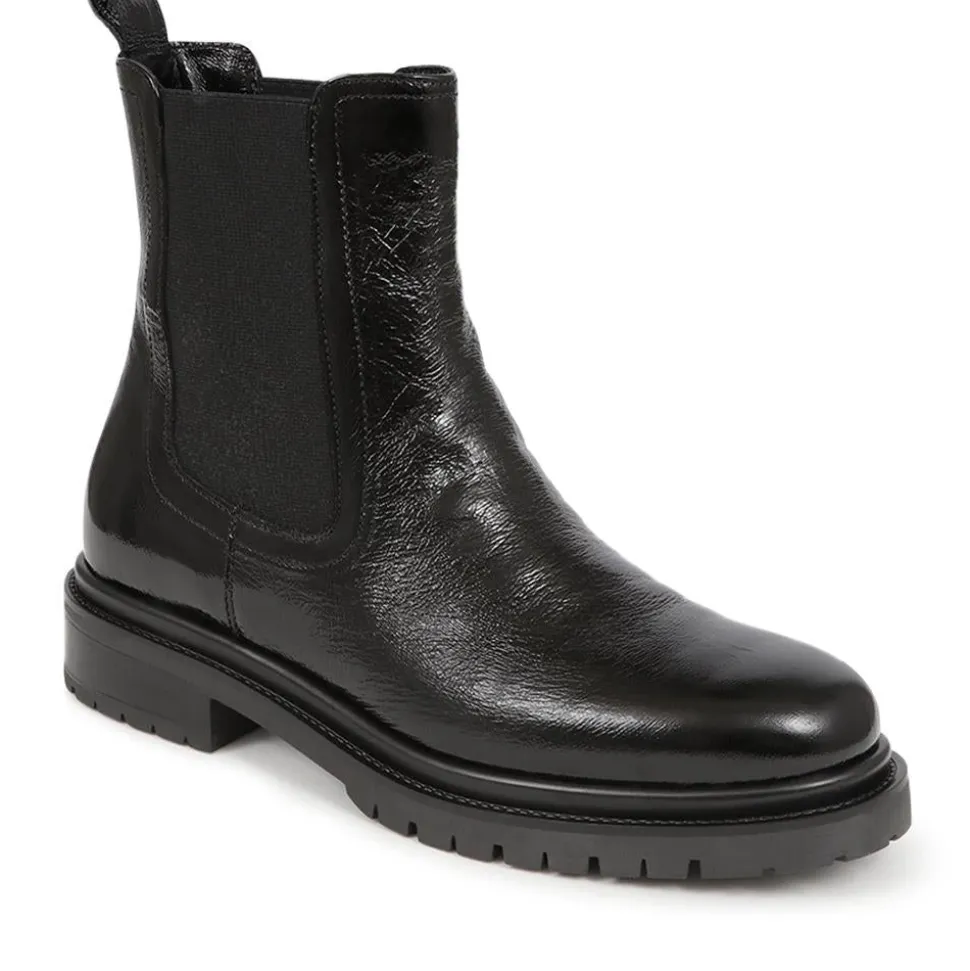 Kefalonia Leather Chelsea Boots - Black Patent