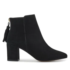 Keily Leather Pointed-Toe Boots - Black Suede