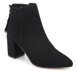 Keily Leather Pointed-Toe Boots - Black Suede