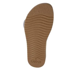 Kirby Gabor Touch Fasten Leather Mule Sandals - White