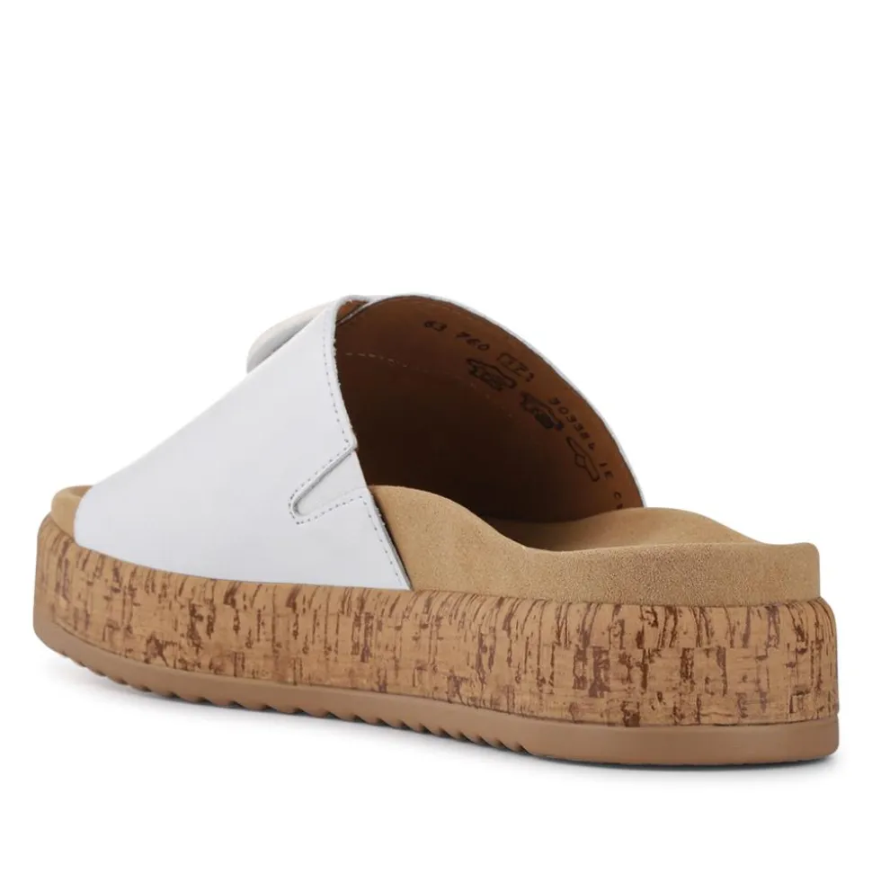 Kirby Gabor Touch Fasten Leather Mule Sandals - White