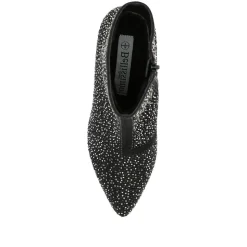 Kitten-Heeled Ankle Boots - Black