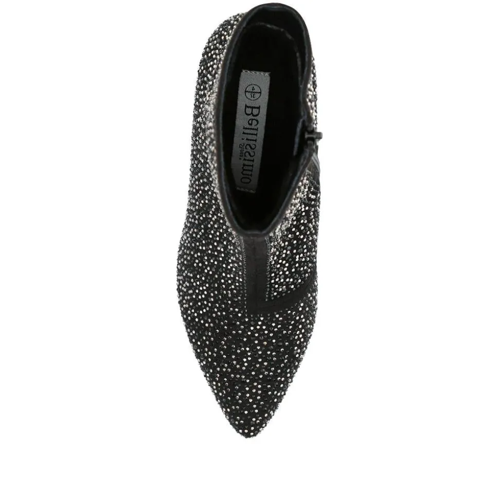 Kitten-Heeled Ankle Boots - Black