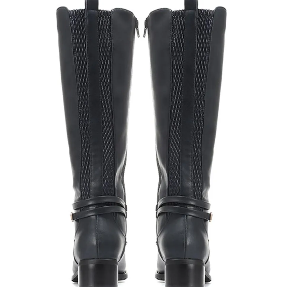 Knee High Boot - Navy