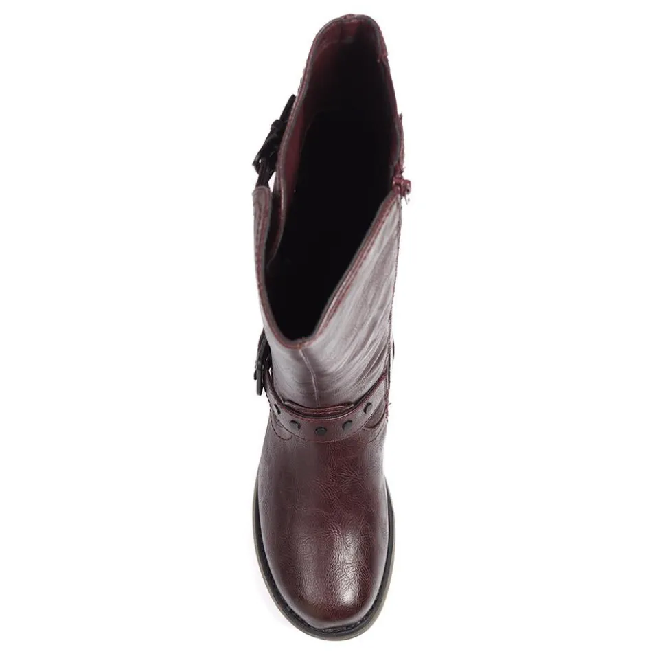 Knee-High Boots - Burgundy