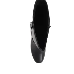 Knee High Heeled Boots - Black