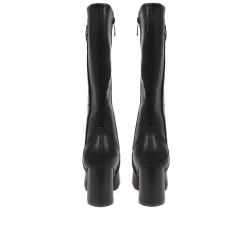 Knee High Heeled Boots - Black
