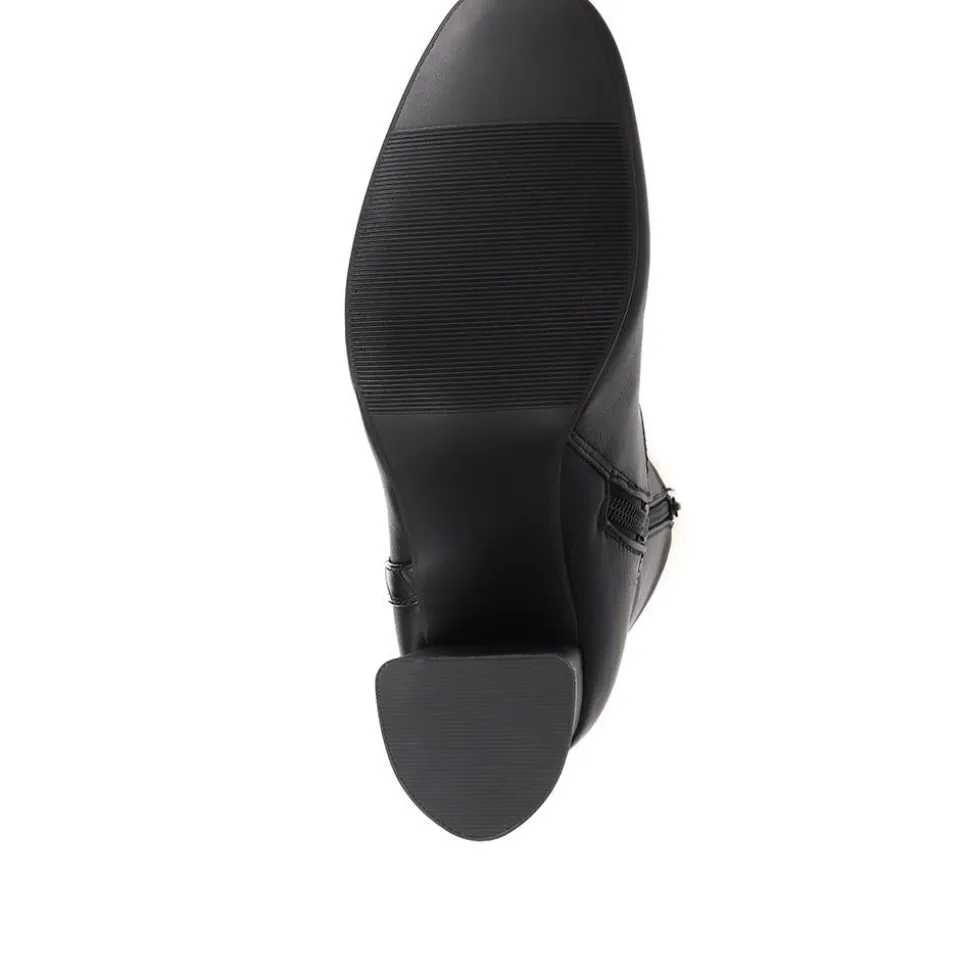 Knee High Heeled Boots - Black